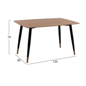 Комплект за трапезария 5 части Aliza HM12122.01 Mdf плот в естествен дървесен цвят - прашно розово кадифе