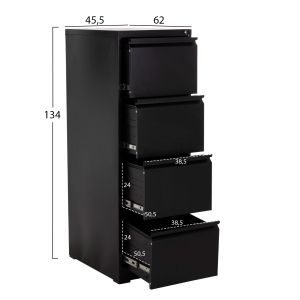 Комплект от 2 части офис шкафове Sider HM10995.01 черен метал