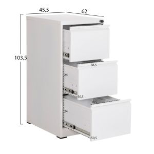 Комплект от 2 части офис шкафове Sider HM10995.02 бял метал