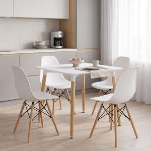 Комплект със столове Julita White и маса Natali White 80x80x76 см Комплект от 5 части