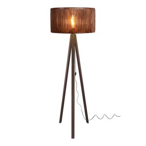 Лампион Carner E27 орех MDF с тъмнокафяв цвят Φ45x155см
