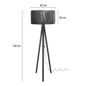 Лампион Carner E27 орех MDF с тъмнокафяв цвят Φ45x155см