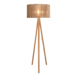 Лампион Karnia E27 MDF в естествен абажур Φ45x155см