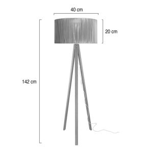 Лампион Karnia E27 MDF в естествен абажур Φ45x155см