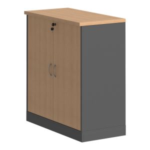 Нисък офис шкаф Fesialo в цвят естествен антрацит 80x41x80см