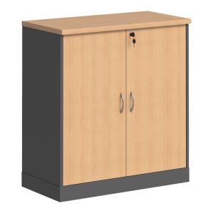 Нисък офис шкаф Fesialo в цвят естествен антрацит 80x41x80см