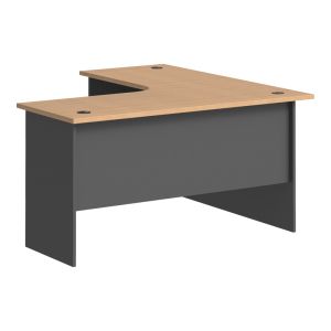 Офис бюро с ляв ъгъл Fesialo, цвят натурален антрацит, 150x150x75 см