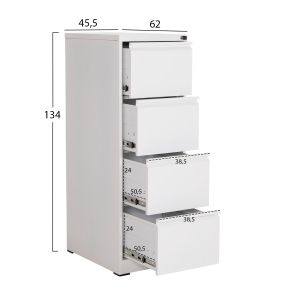 Офис шкаф Sider HM6637.02 бял метал 45.5X62X134ВСМ.