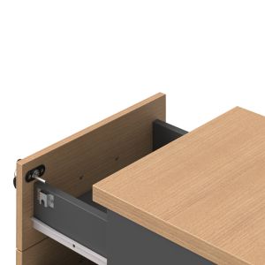 Офис шкаф с чекмеджета на колела Fesialo естествено-антрацит 39x47x52.5см