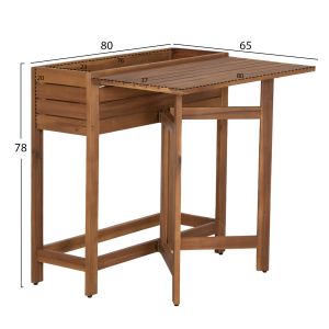 Рамка за саксия - сгъваема маса Floris HM6535 акациево дърво в натурален цвят 65X80X78ВСМ.