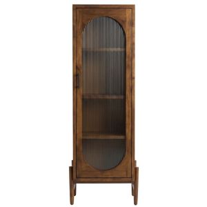 Рустик дървена витрина RODEO FAVORITE масивтно мангово дърво стъклена врата 55x35x150 см