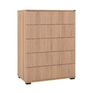Скрин с чекмеджета New Imperium 5F, цвят натурален дъб канела, 90X44X127 см