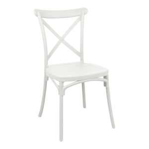 Стол Crossie от полипропилен, бял, 43x53x88 см