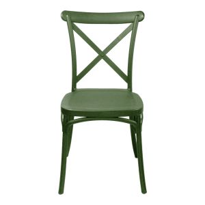 Стол Crossie от полипропилен, тъмнозелен, 43x53x88см