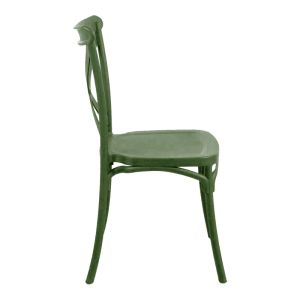Стол Crossie от полипропилен, тъмнозелен, 43x53x88см