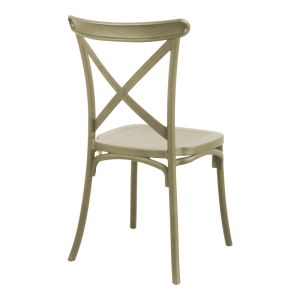 Стол Crossie от полипропилен, цвят капучино, 43x53x88см