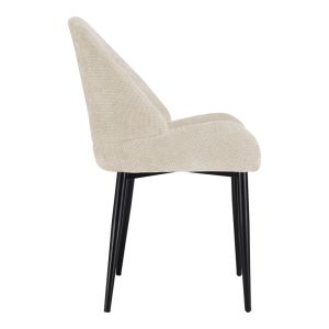 Стол Finda бял плат с черен метален крак 59x58x86.5см