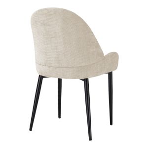 Стол Finda бял плат с черен метален крак 59x58x86.5см