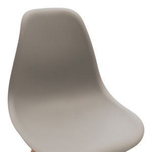 Стол Julita, сив, PP, с дървени крака в естествено покритие, 46x52x81см