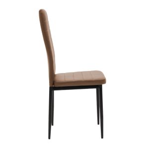Стол Parker cappuccino PU с черен метален крак 41x48x96см