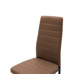 Стол Parker cappuccino PU с черен метален крак 41x48x96см
