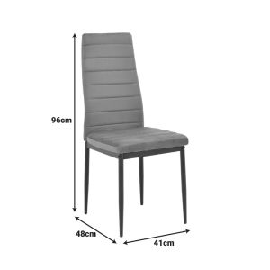 Стол Parker антрацит PU с черен метален крак 41x48x96см