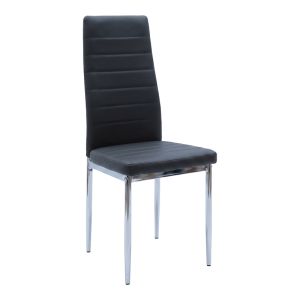 Стол Parker черен PU с хромирани крака 41x48x96см