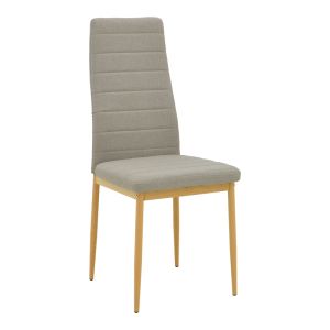 Стол Parker, бежов, плат, с метален крак в естествен цвят, 41x48x96см