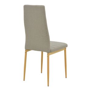 Стол Parker, бежов, плат, с метален крак в естествен цвят, 41x48x96см