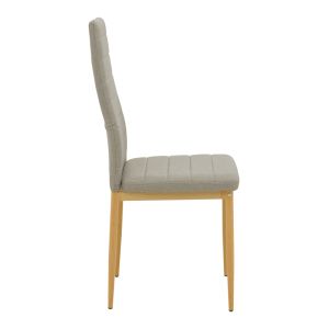 Стол Parker, бежов, плат, с метален крак в естествен цвят, 41x48x96см
