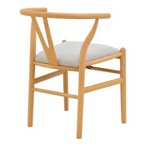 Стол Wishbone, каучуково дърво-плат, в естествено сив цвят, 51x58x73см