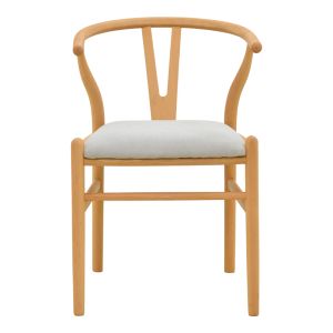Стол Wishbone, каучуково дърво-плат, в естествено сив цвят, 51x58x73см