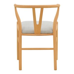 Стол Wishbone, каучуково дърво-плат, в естествено сив цвят, 51x58x73см