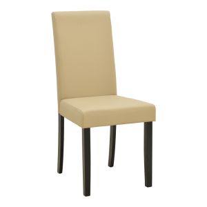 Стол Zeben екрю PU с черен крак от каучуково дърво 43.5x55.5x93.5см