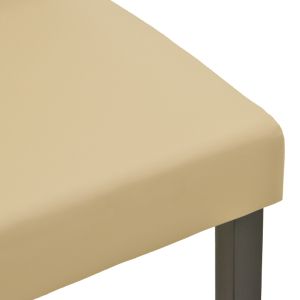 Стол Zeben екрю PU с черен крак от каучуково дърво 43.5x55.5x93.5см