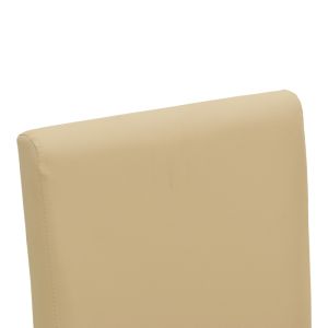 Стол Zeben екрю PU с черен крак от каучуково дърво 43.5x55.5x93.5см