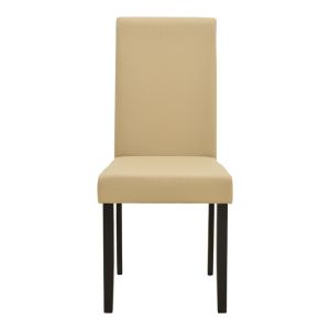 Стол Zeben екрю PU с черен крак от каучуково дърво 43.5x55.5x93.5см