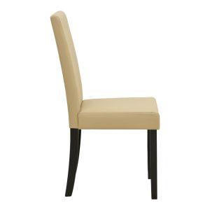 Стол Zeben екрю PU с черен крак от каучуково дърво 43.5x55.5x93.5см