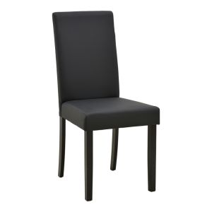 Стол Zeben черен PU с черен крак от каучуково дърво 43.5x55.5x93.5см