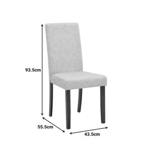Стол Zeben черен PU с черен крак от каучуково дърво 43.5x55.5x93.5см