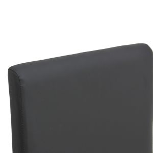 Стол Zeben черен PU с черен крак от каучуково дърво 43.5x55.5x93.5см