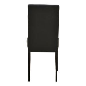 Стол Zeben черен PU с черен крак от каучуково дърво 43.5x55.5x93.5см