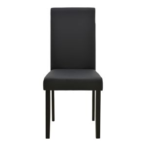 Стол Zeben черен PU с черен крак от каучуково дърво 43.5x55.5x93.5см