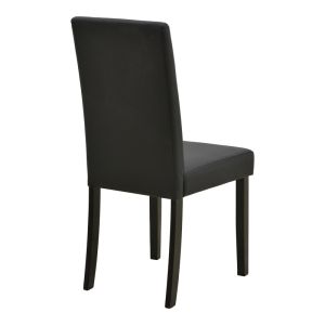 Стол Zeben черен PU с черен крак от каучуково дърво 43.5x55.5x93.5см