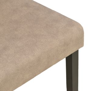 Стол Zeben, антично бежов плат, с черен крак от каучуково дърво, 43.5x55.5x93.5см