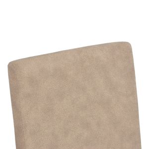 Стол Zeben, антично бежов плат, с черен крак от каучуково дърво, 43.5x55.5x93.5см