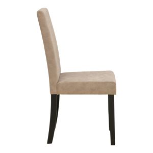 Стол Zeben, антично бежов плат, с черен крак от каучуково дърво, 43.5x55.5x93.5см