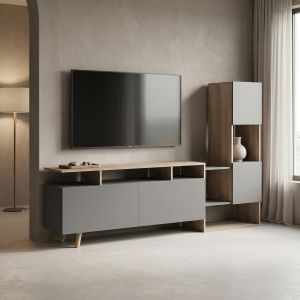 ТВ шкаф Defry sonoma-antracit 177.5x31.5x110см