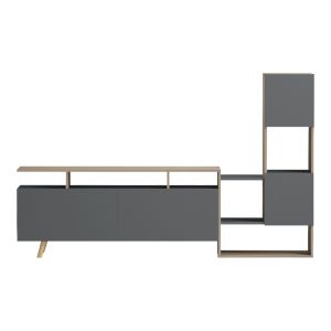 ТВ шкаф Defry sonoma-antracit 177.5x31.5x110см