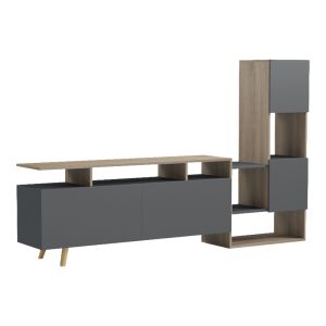 ТВ шкаф Defry sonoma-antracit 177.5x31.5x110см